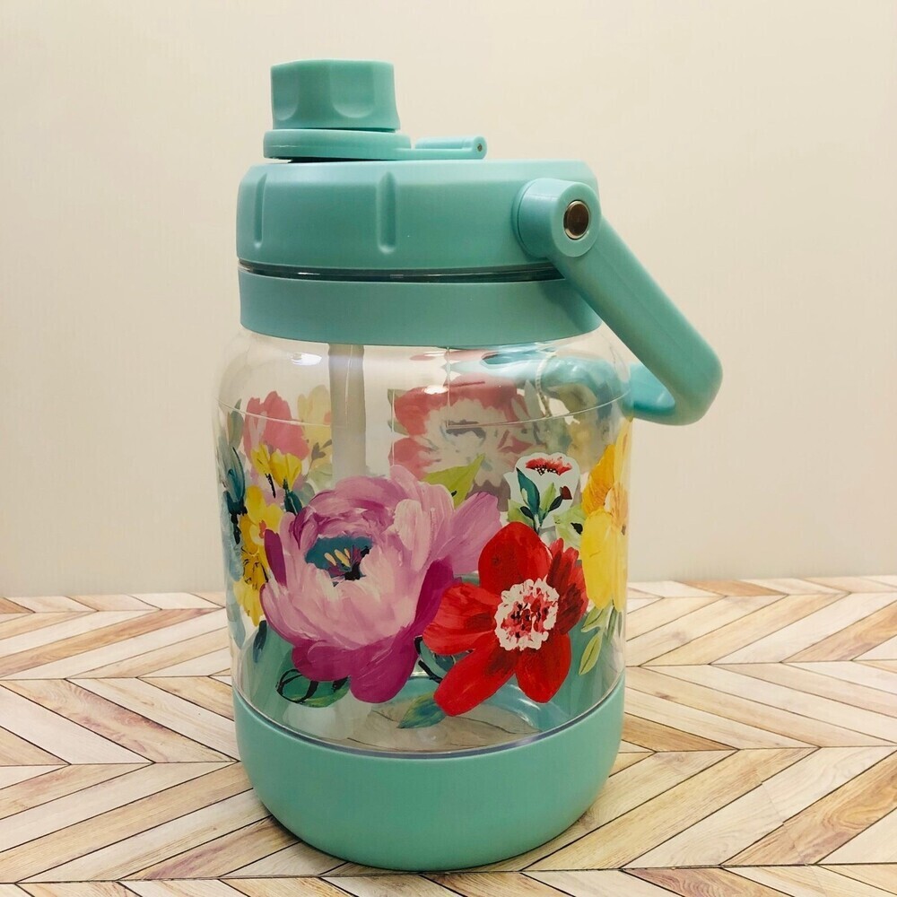 Pioneer Woman Sweet Romance 0.74-Gallon Tritan Jug, Teal